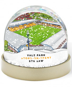 Port Vale Around The Grounds Vale Park Stadium Water Colour Snow Globe
