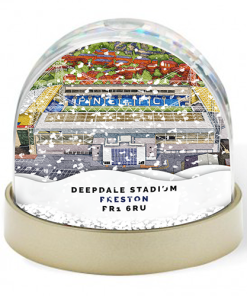 Preston Around The Grounds Deepdale Stadium Water Colour Snow Globe