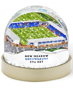 Shrewsbury Town Around The Grounds New Meadow Stadium Water Colour Snow Globe