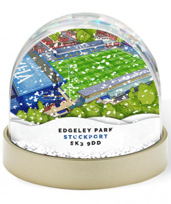 Stockport County Around The Grounds Edgeley Park Stadium Water Colour Snow Globe