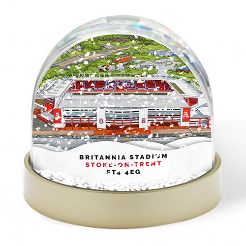 Stoke City Around The Grounds Britannia Stadium Water Colour Snow Globe