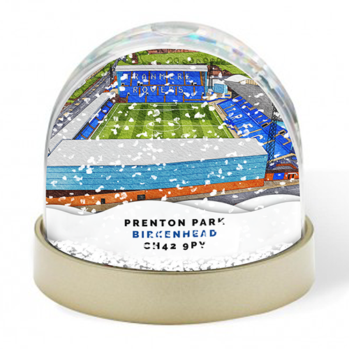 Tranmere Rovers Around The Grounds Prenton Park Stadium Water Colour Snow Globe