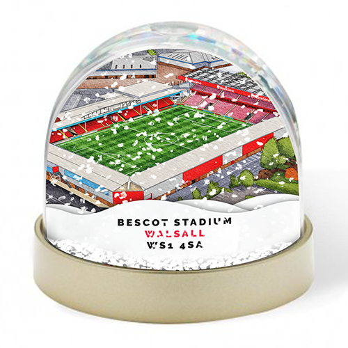 Walsall Around The Grounds Bescot Stadium Water Colour Snow Globe