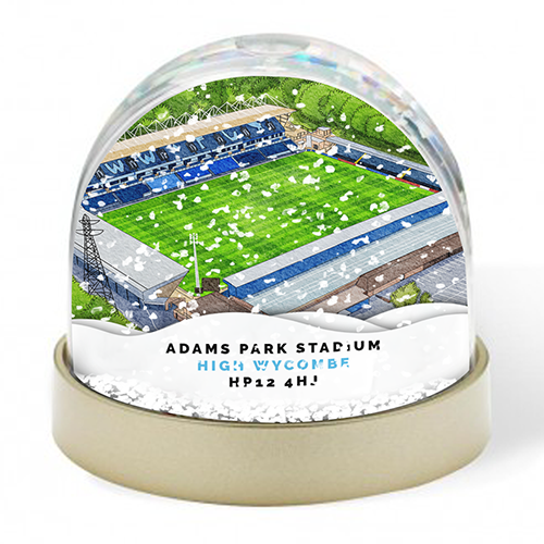 Wycombe Around The Grounds Adams Park Stadium Water Colour Snow Globe