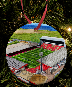 Aberdeen Around The Grounds Pittodrie Stadium Water Colour Christmas Tree Decoration Bauble