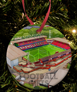 Barnsley Around The Grounds Oakwell Stadium Water Colour Christmas Tree Decoration Bauble