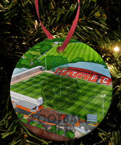 Fleetwood Town Around The Grounds Highbury Stadium Water Colour Christmas Tree Decoration Bauble