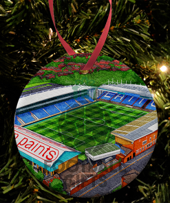Oldham Athletic Around The Grounds Boundary Park Stadium Water Colour Christmas Tree Decoration Bauble