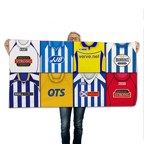 Kilmarnock Classic Kits Montage Retro Shirt Beach Towel - Image 2
