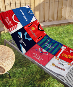 Crewe Alexandra Classic Kits Montage Retro Shirt Beach Towel