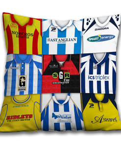 Alternative view of Colchester United Retro Kit Montage Jumbo Football Cushion Classic Kits