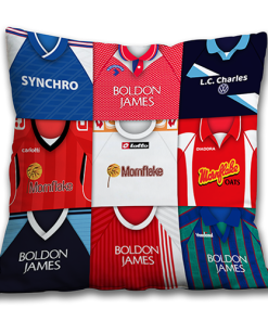 Alternative view of Crewe Alexandra Retro Kit Montage Jumbo Football Cushion Classic Kits