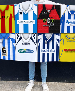 Colchester United Retro Kit Montage Football Flag High Quality Classic Kits