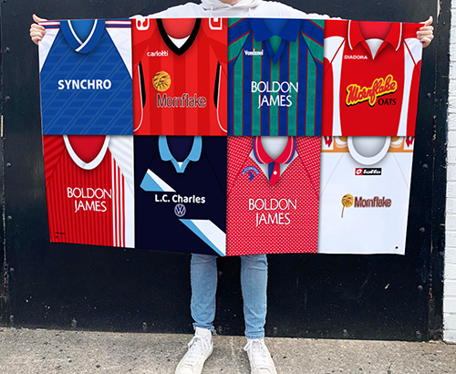 Crewe Alexandra Retro Kit Montage Football Flag High Quality Classic Kits