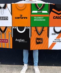 Dundee United Retro Kit Montage Football Flag High Quality Classic Kits