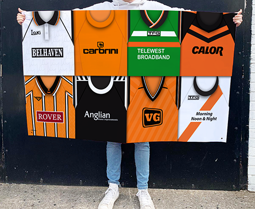 Dundee United Retro Kit Montage Football Flag High Quality Classic Kits
