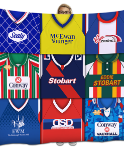 Carlisle United Classic Kits Montage Retro Shirt Fleece Blanket / Throw