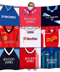 Crewe Alexandra Classic Kits Montage Retro Shirt Fleece Blanket / Throw