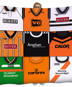 Dundee United Classic Kits Montage Retro Shirt Fleece Blanket / Throw