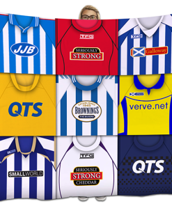 Kilmarnock Classic Kits Montage Retro Shirt Fleece Blanket / Throw