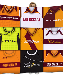 Motherwell Classic Kits Montage Retro Shirt Fleece Blanket / Throw