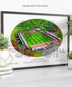 Accrington Stanley Around The Grounds Wham Stadium Water Colour Print Framed Print