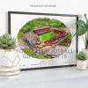 Barnsley Around The Grounds Oakwell Stadium Water Colour Print Framed Print