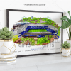 Birmingham City Around The Grounds St Andrews Stadium Water Colour Print Framed Print