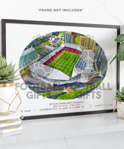 Brentford Around The Grounds Gtech Community Stadium Water Colour Print Framed Print