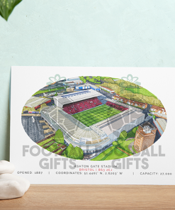 Alternative view of Bristol City Around The Grounds Ashton Gate Stadium Water Colour Print Framed Print