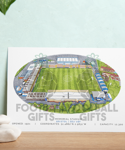 Alternative view of Bristol Rovers Around The Grounds Memorial Stadium Water Colour Print Framed Print