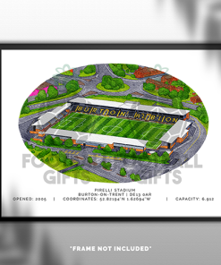 Alternative view of Burton Albion Around The Grounds Pirelli Stadium Water Colour Print Framed Print