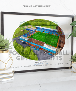 Carlisle Utd Around The Grounds Brunton Park Water Colour Print Framed Print