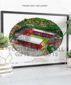 Charlton Athletic Around The Grounds The Valley Water Colour Print Framed Print