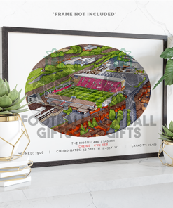 Crewr Alexandra Around The Grounds The Mornflake Stadium Water Colour Print Framed Print