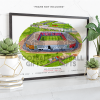 Doncaster Rovers Around The Grounds Eco-Power Stadium Water Colour Print Framed Print