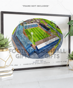 Dundee Around The Grounds Dens Park Stadium Water Colour Print Framed Print