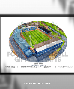 Alternative view of Dundee Around The Grounds Dens Park Stadium Water Colour Print Framed Print