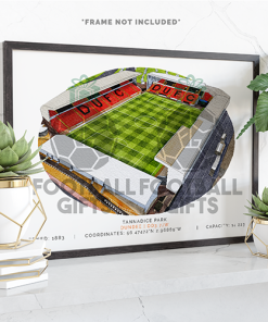 Dundee United Around The Grounds Tannadice Park Water Colour Print Framed Print