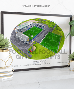 Falkirk Around The Grounds Falkirk Stadium Water Colour Print Framed Print