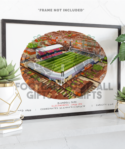 Grimsby Town Around The Grounds Blundell Park Water Colour Print Framed Print