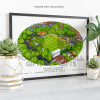 Harrogate Town Around The Grounds The Exercise Stadium Water Colour Print Framed Print
