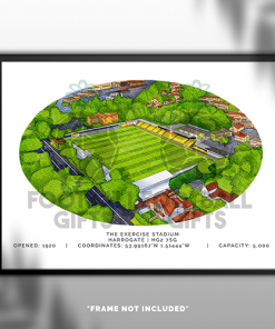 Alternative view of Harrogate Town Around The Grounds The Exercise Stadium Water Colour Print Framed Print