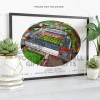 Hearts Around The Grounds Tynecastle Park Stadium Water Colour Print Framed Print