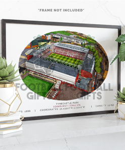 Hearts Around The Grounds Tynecastle Park Stadium Water Colour Print Framed Print