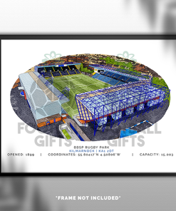 Alternative view of Kilmarnock Around The Grounds BBSP Rugby Park Stadium Water Colour Print Framed Print