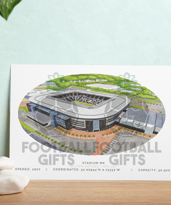 Alternative view of MK Dons Around The Grounds Stadium MK Water Colour Print Framed Print