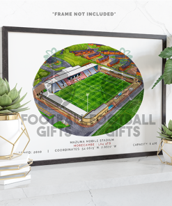 Morecambe Around The Grounds Mazuma Mobile Stadium Water Colour Print Framed Print
