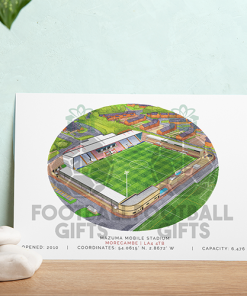 Alternative view of Morecambe Around The Grounds Mazuma Mobile Stadium Water Colour Print Framed Print