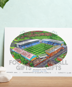 Alternative view of Oldham Athletic Around The Grounds Boundary Park Stadium Water Colour Print Framed Print